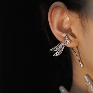 4/$15 Silver Butterfly Cute Special Stud Earring